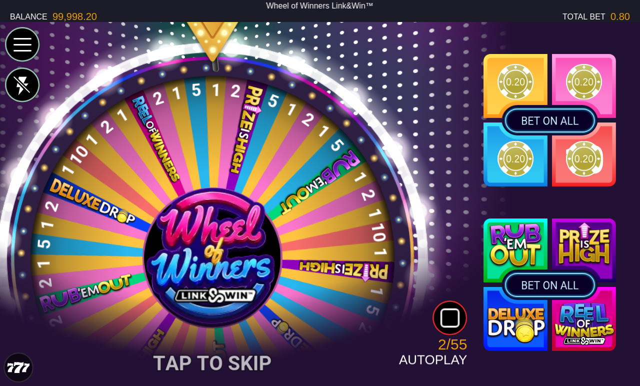 Wheel of Winners Link&Win gameplay