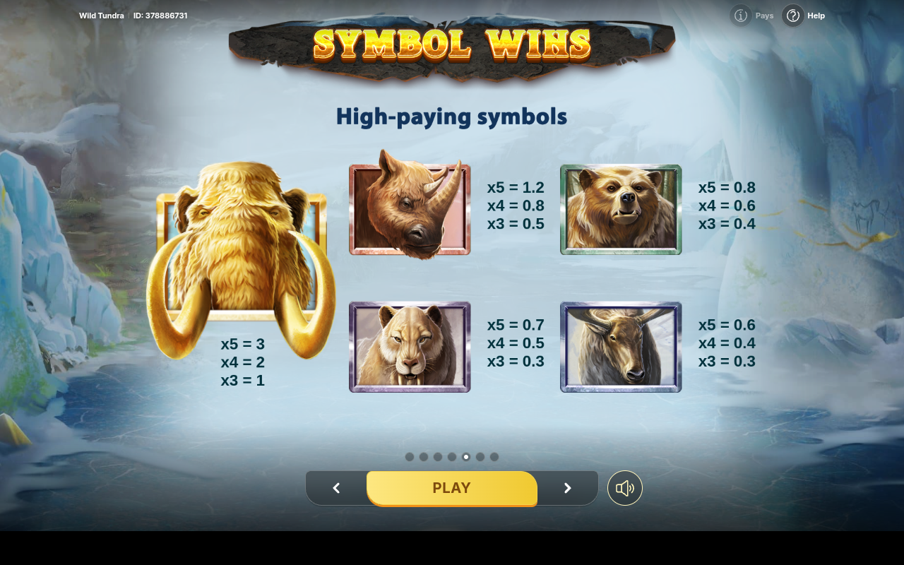Wild Tundra information screen