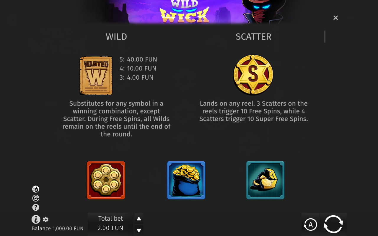 Wild Wick wild and scatter rules