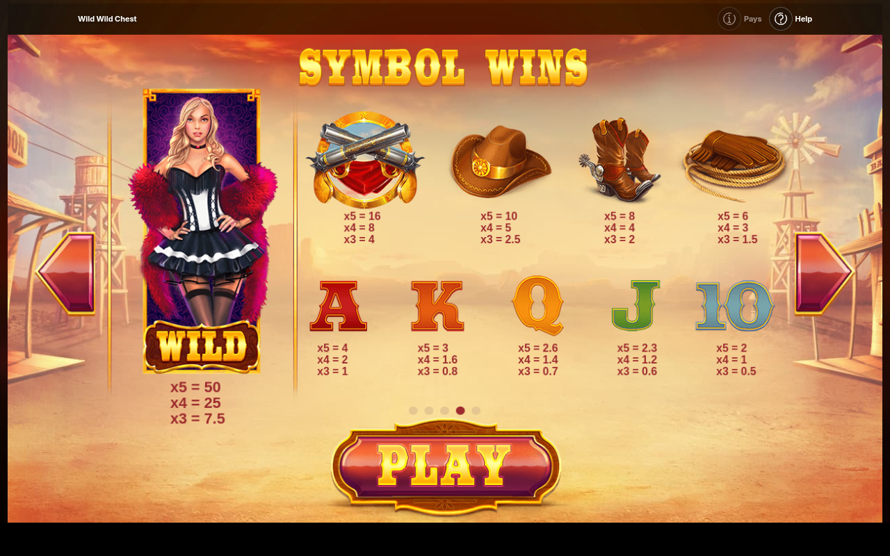 Wild Wild Chest information screen