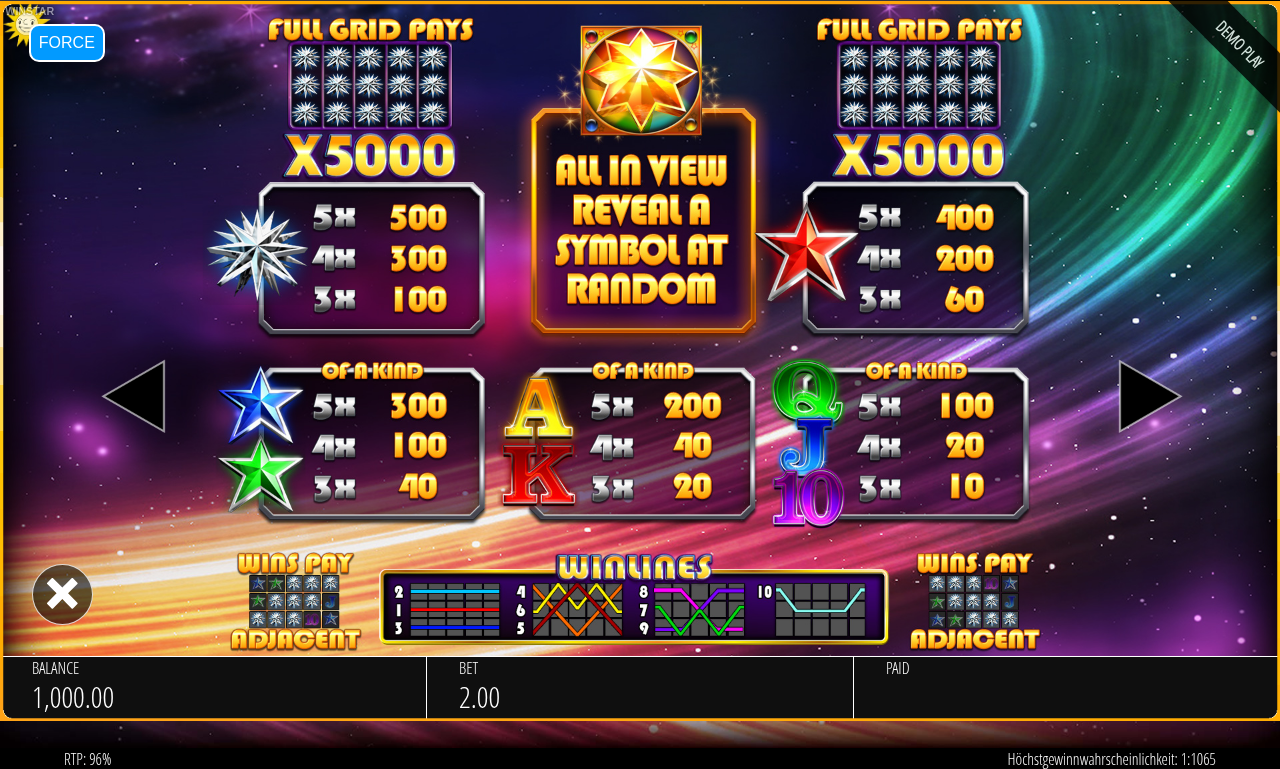 Winstar information screen