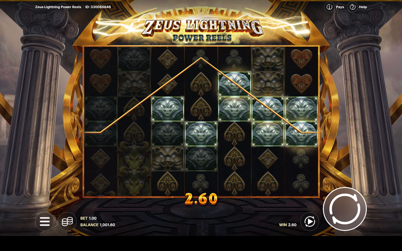 Zeus Lightning Power Reels base game