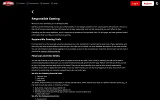 Los Vegas Casino – Safer gambling tools