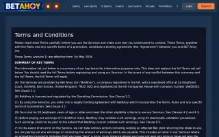 BetAhoy – Terms and conditions