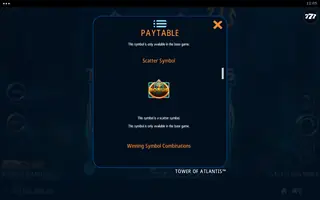 Tower Of Atlantis – Paytable