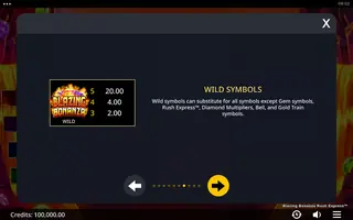 Blazing Bonanza Rush Express – Paytable