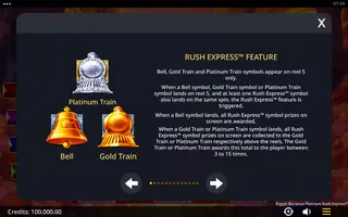 Bigger Bonanza Platinum Rush Express – Game rules