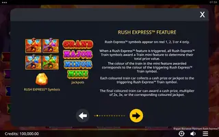 Bigger Bonanza Platinum Rush Express – Game rules