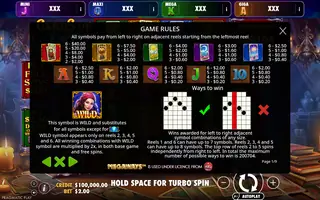 Cards of Fate Megaways – Oranje Jackpot – Paytable