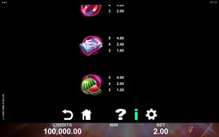 Action Strike Vault – Paytable