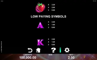 Action Strike Vault – Paytable