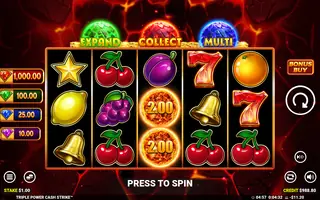 Triple Power Cash Strike – Feature in play