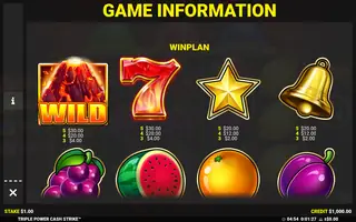 Triple Power Cash Strike – Paytable