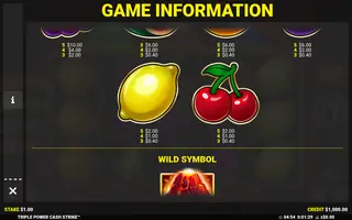 Triple Power Cash Strike – Paytable