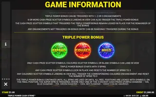 Triple Power Cash Strike – Game rules