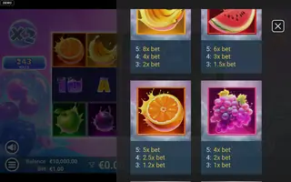 CherryPOP Blast – Paytable