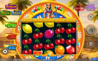 Blazin’ Fruit Pharaoh FlameLink WinnerWheel – Base game