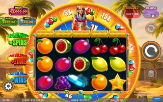 Blazin’ Fruit Pharaoh FlameLink WinnerWheel – Winning spin