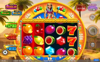 Blazin’ Fruit Pharaoh FlameLink WinnerWheel – Feature in play