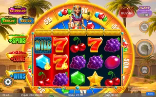 Blazin’ Fruit Pharaoh FlameLink WinnerWheel – Feature in play