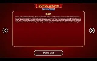 Bonus Wild 81 Extralines – Game rules