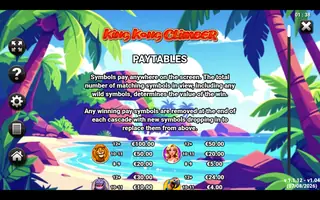 King Kong Climber – Paytable