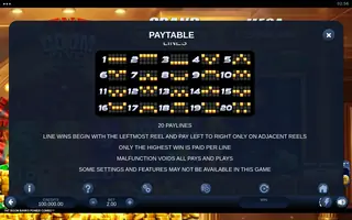 TNT Boom Banks Power Combo – Paytable
