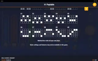 Reels Avenue Link&Win – Paytable