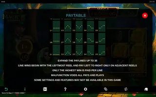 Book of Oz Magic 5 POWER COMBO – Paytable
