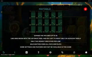 Book of Oz Magic 5 POWER COMBO – Paytable
