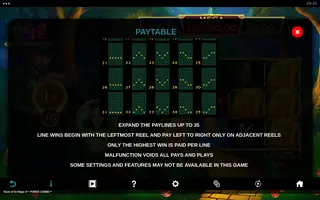 Book of Oz Magic 5 POWER COMBO – Paytable