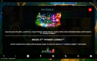 Book of Oz Magic 5 POWER COMBO – Game rules