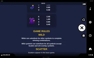 Wild Tomb – Paytable