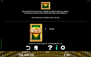 Cash Spree Gold – Paytable