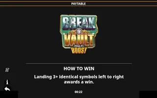 Break the Vault MultiBoost – Game rules