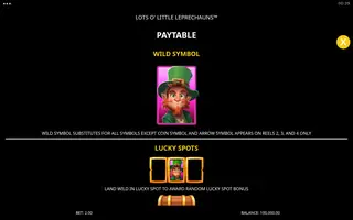 Lots O’ Little Leprechauns – Paytable