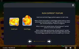 Piggy Vault Bonanza Rush Express – Game rules