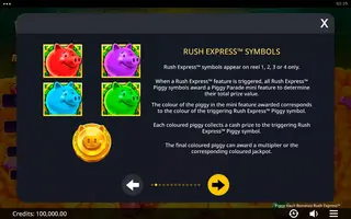 Piggy Vault Bonanza Rush Express – Game rules