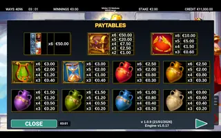 Midas VS Medusa WildEnergy – Paytable
