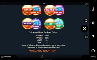 Eruption Blaze CASHINGO Rumble – Paytable