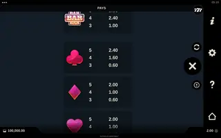 Eruption Blaze CASHINGO Rumble – Paytable