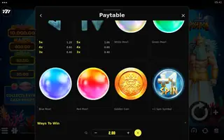 Hyper Frames Poseidon – Paytable