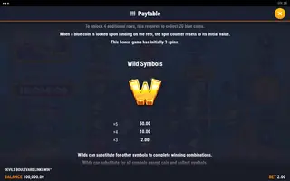 Devil’s Boulevard Link&Win – Paytable