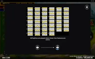 Action Boost SpinUP Knight’s Ascension – Paytable