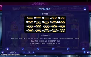 333 Boom Banks POWER COMBO King Millions – Paytable