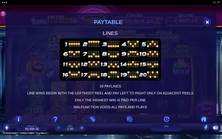 333 Boom Banks POWER COMBO King Millions – Paytable