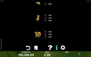 Magnificent Power Leprechaun – Paytable