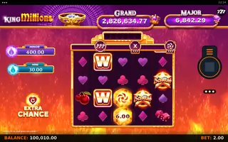 Links of Flame King Millions – Feature in play