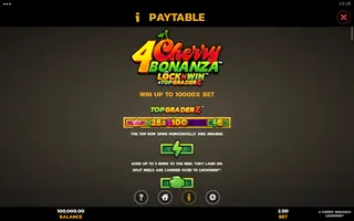 4 Cherry Bonanza LOCKNWIN – Paytable