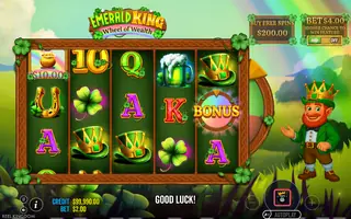 Emerald King – Wheel of Wealth – Feature in play